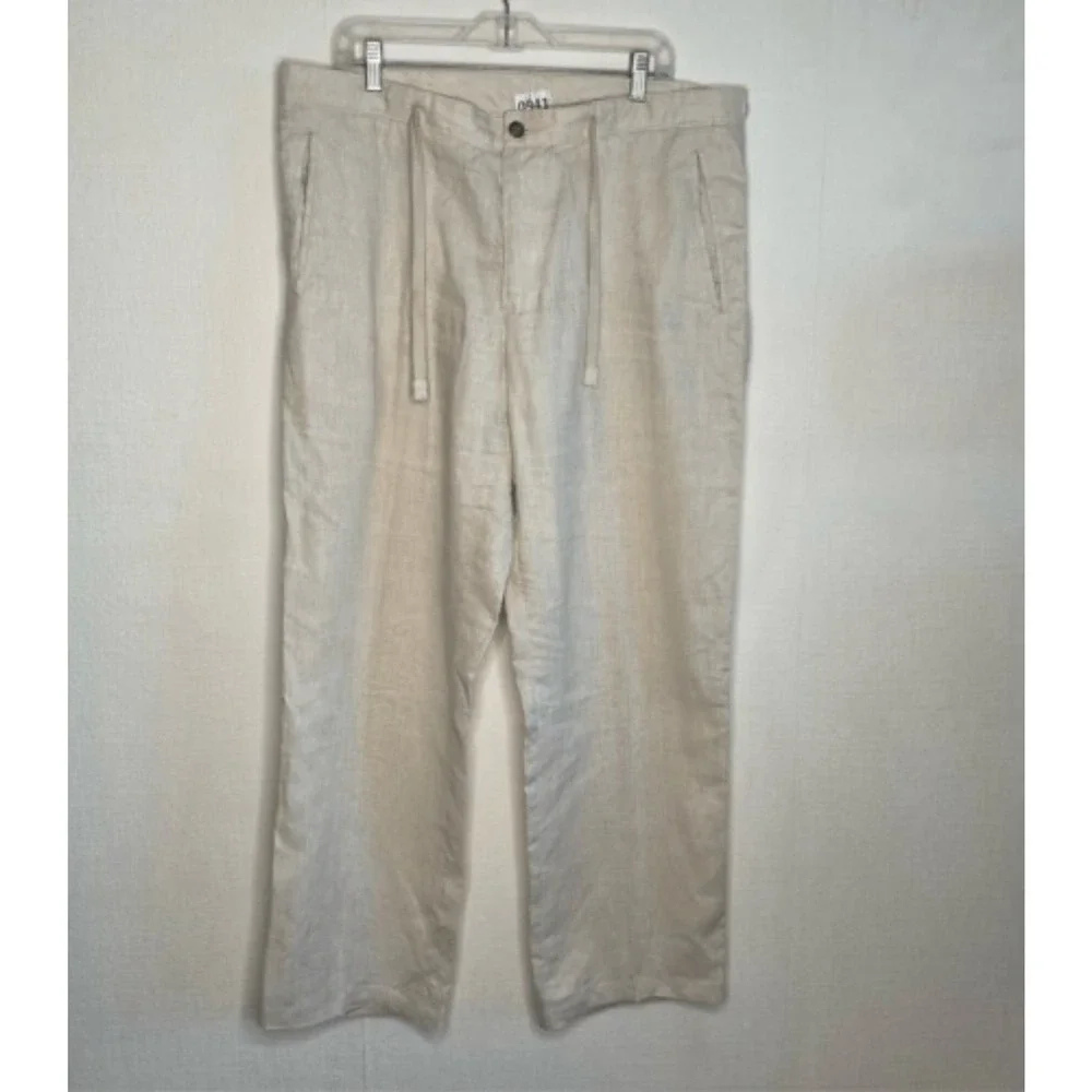 NWOT Tasso Elba Island Beige Drawstring Trousers Beach Pants‎ Men 36X32 China